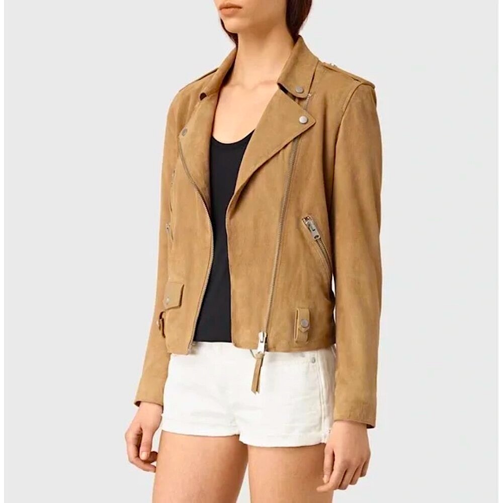 All Saints Richardson Suede Jacket - Picture 2 of 16